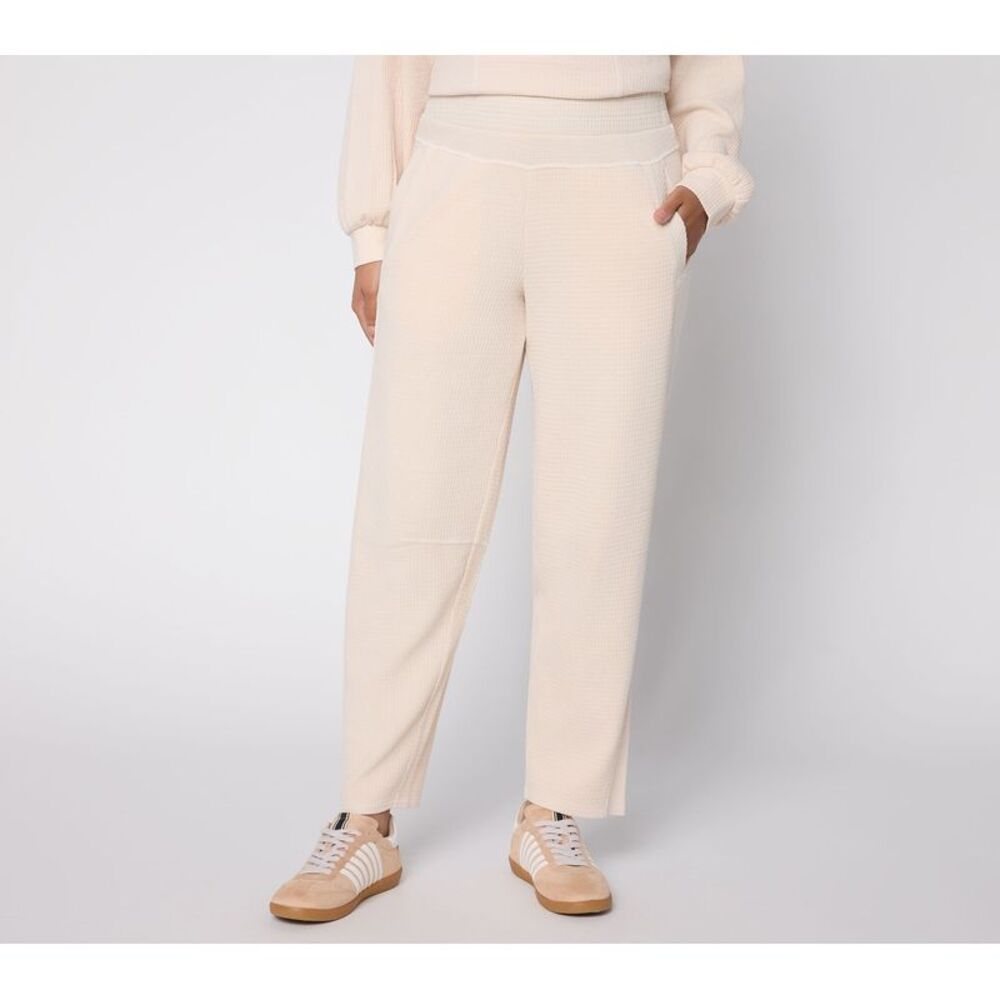Anybody Women's Pants Sz S Washed Waffle Modified Barrel Pant White